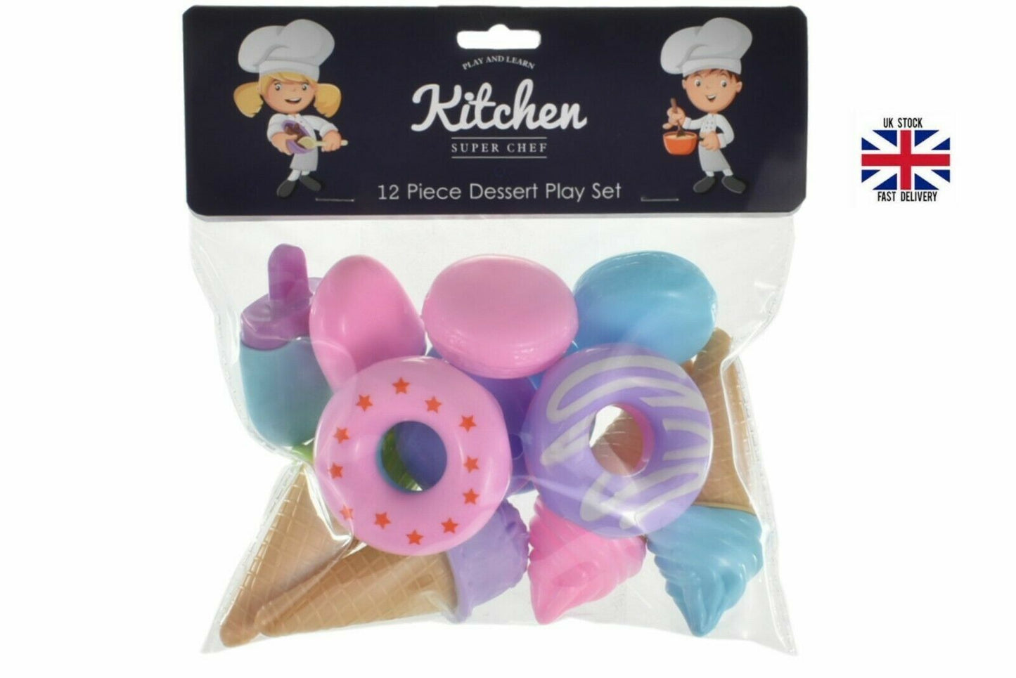 Kitchen Set Pretend Play Food Kids Burger Fries Ice cream Doughnuts Best Xmas Gift - DIVCHI