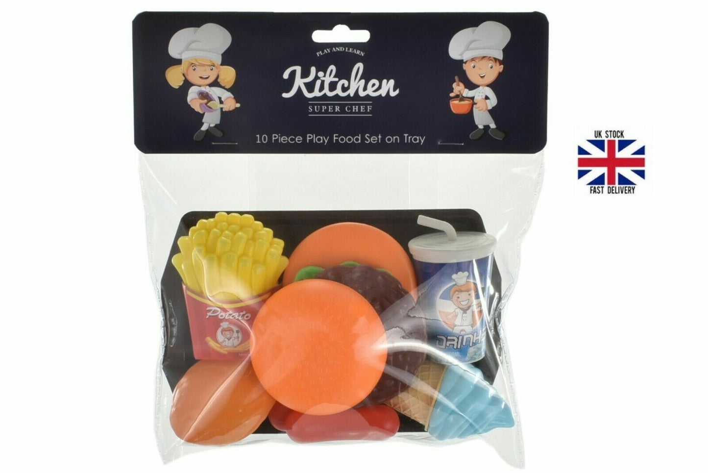 Kitchen Set Pretend Play Food Kids Burger Fries Ice cream Doughnuts Best Xmas Gift - DIVCHI