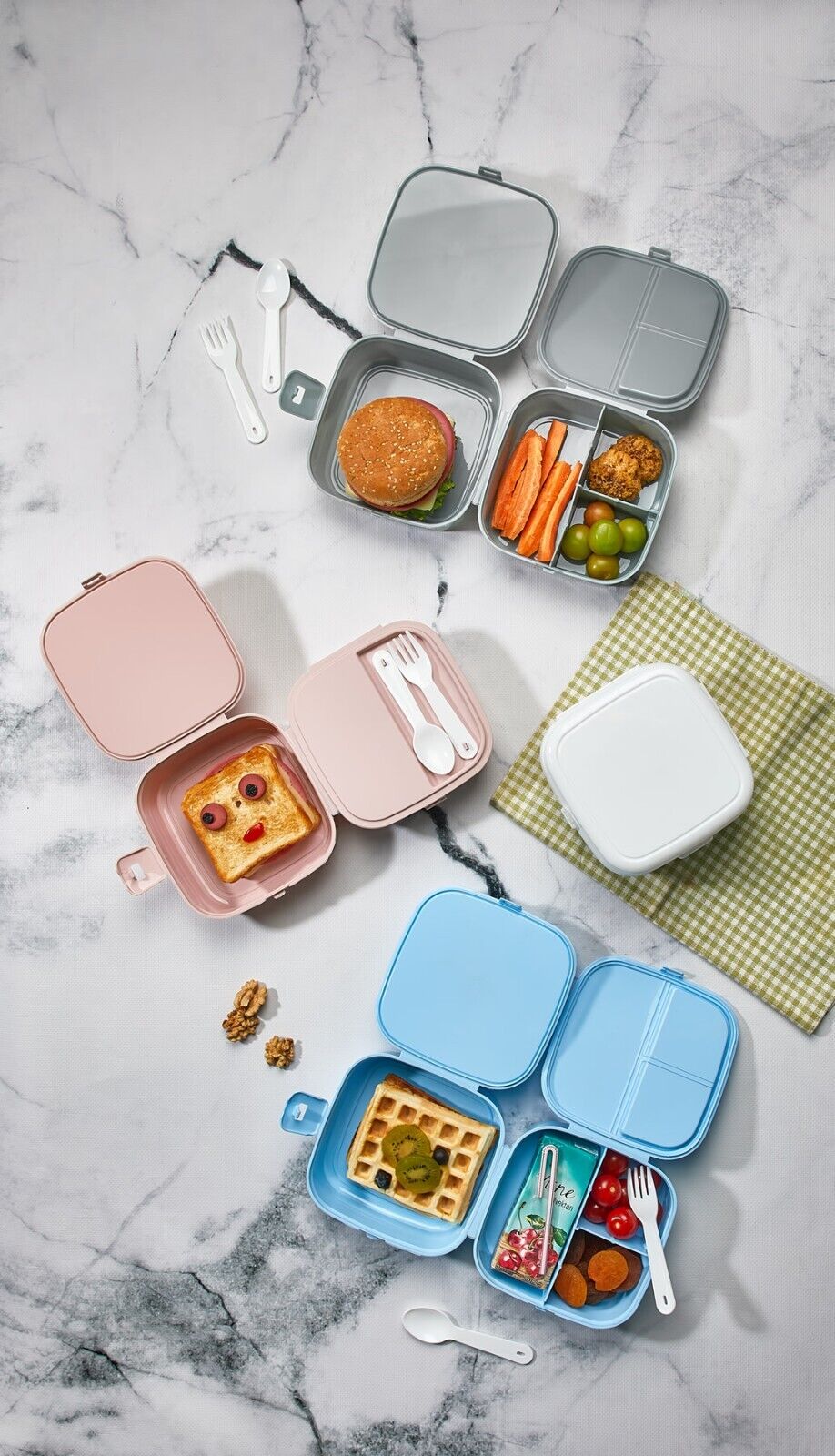 Kiddy Sealed Lunch Boxes Food Bento Storage Container (Available in 5 Colors) - DIVCHI