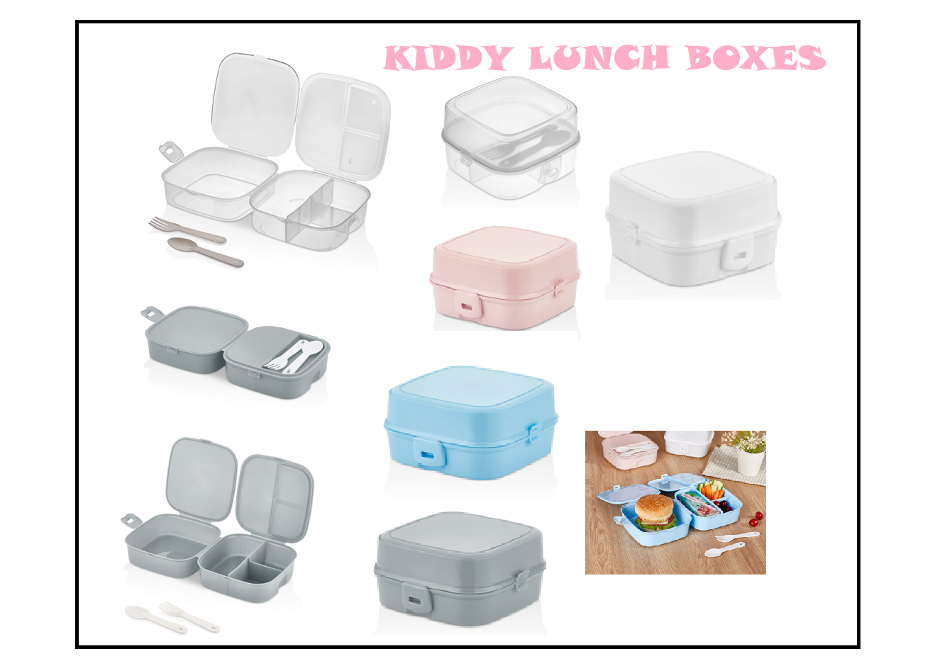 Kiddy Sealed Lunch Boxes Food Bento Storage Container (Available in 5 Colors) - DIVCHI