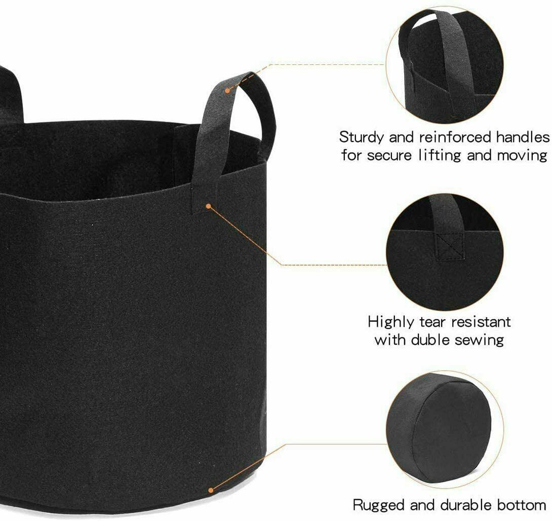 DIVCHI Vegetable Grow Bags,5 Pack Plant Grow Bags Breathable Garden Growing Bag - DIVCHI