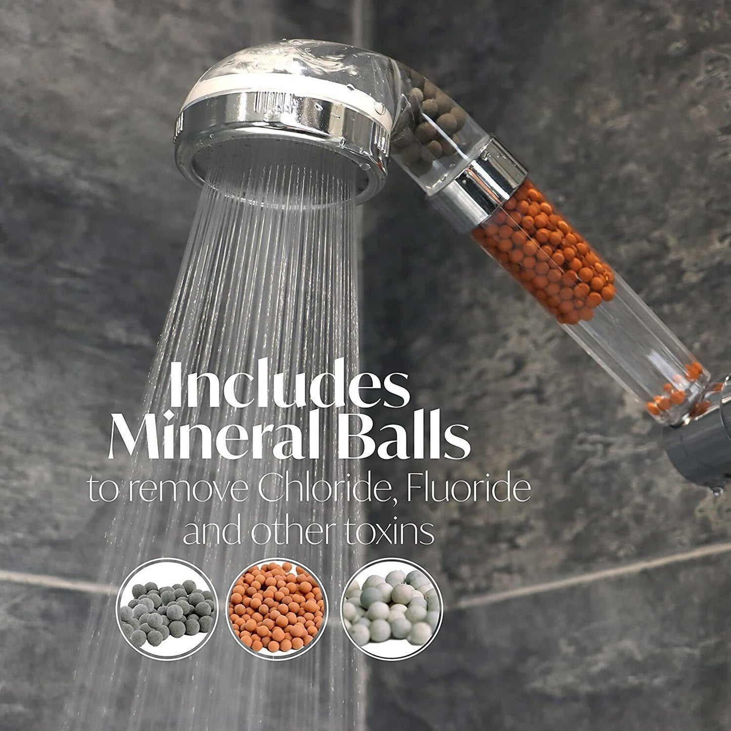 Shower Head of 3-Layer Filtration Pressure Shower Head Spray with 3 Modes Saving - DIVCHI