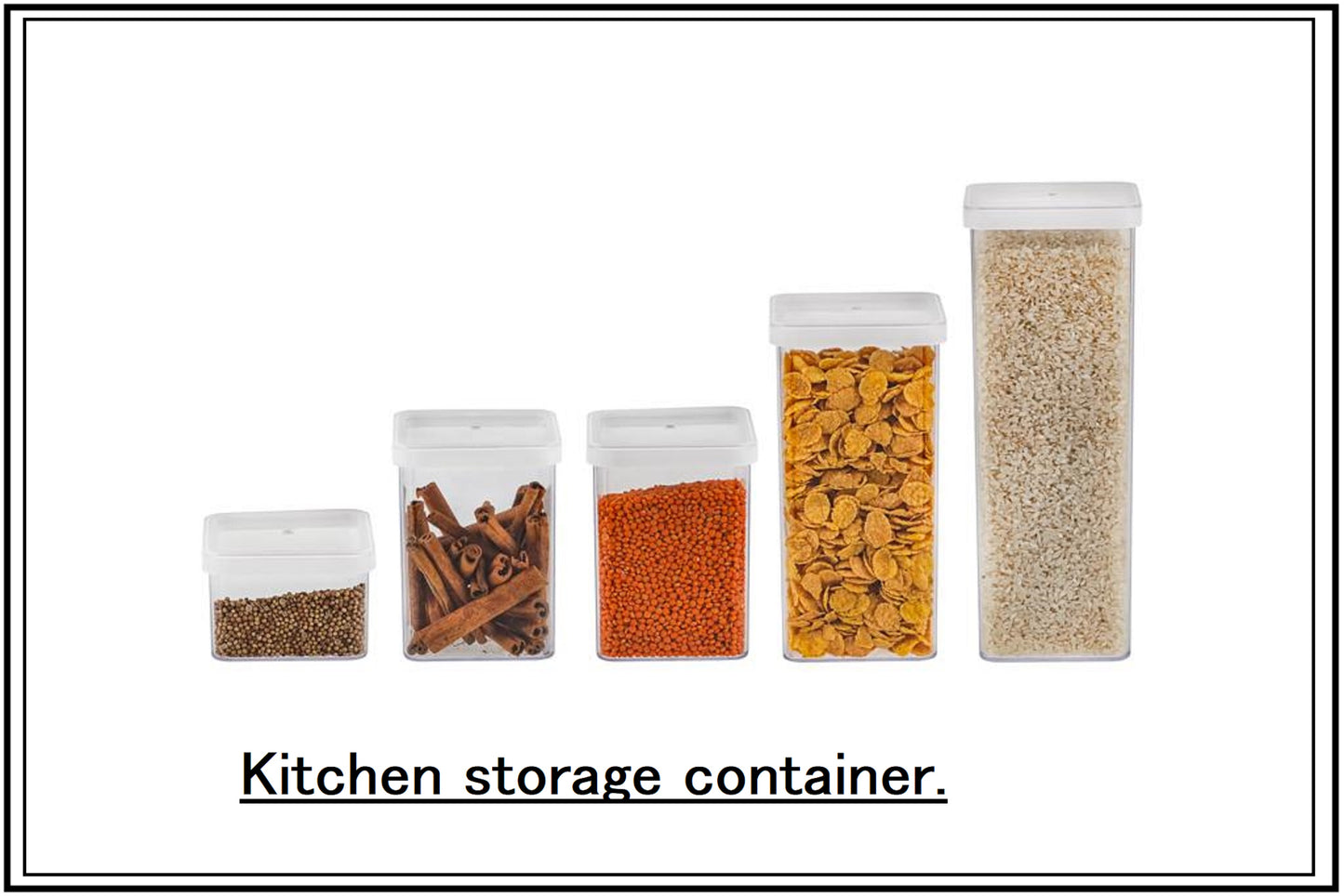 5 x Kitchen Storage Container Food Storage Container Cereal Tub And Lid - DIVCHI