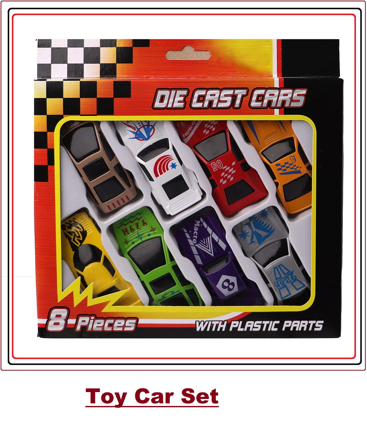 Toy Cars Mini Racing Cars, Educational Racing Car Toy Play Set, Cars for Toddlers, Boys, Girls Pack of 8 Cars - DIVCHI