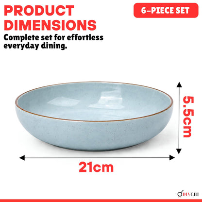 DIVCHI Bowls Set of 6, Ceramic Serving Bowl