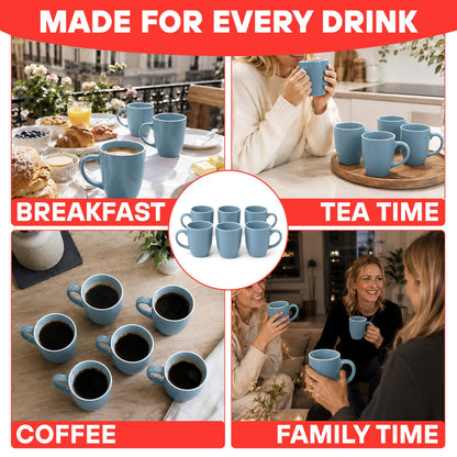 DIVCHI Coffee Mugs Set of 6 Ceramic Tea Hot Chocolate Cups