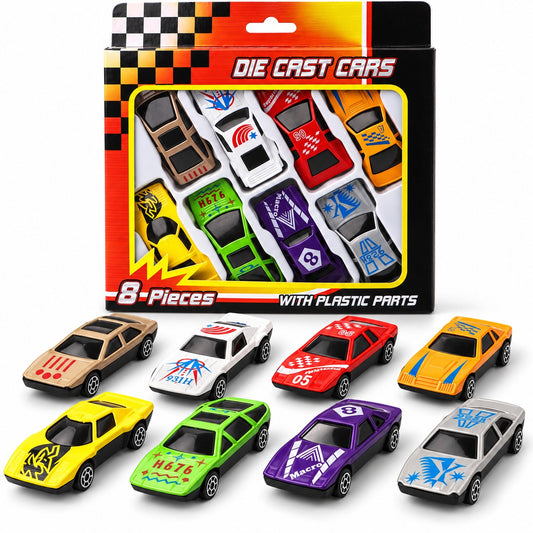 DIVCHI die-cast toy cars set of 8 mini racing cars with gift box