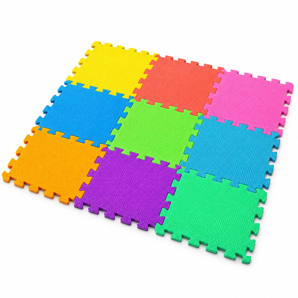 DIVCHI multicolour interlocking foam play mat, 9 tiles