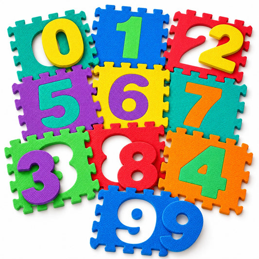 DIVCHI foam number play mat with 10 interlocking tiles 0 to 9