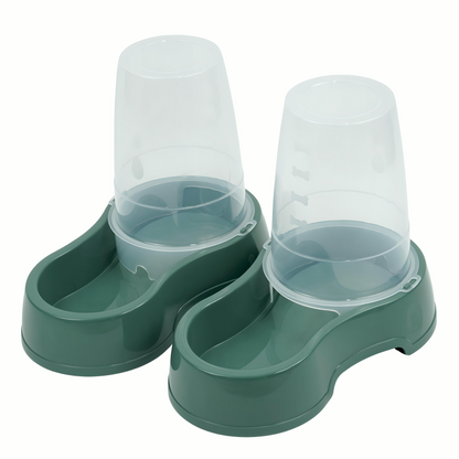 DIVCHI Pet Food & Water Dispenser – Pet Feeder, Food & Water Station for Cats & Small Dogs, Transparent Plastic, Portable – Food & Hydration Solution