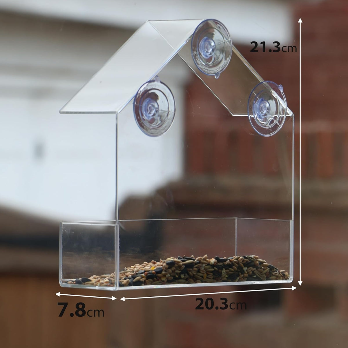 Clear Window Bird Feeder Easy to Install & Refill with Strong Suction Cups - DIVCHI