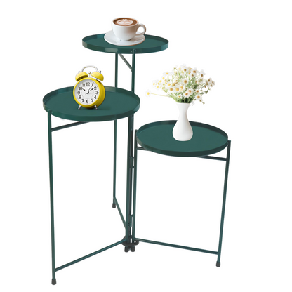 DIVCHI 3 Tier Metal Pallet Display Stand – Multi-Purpose Indoor Storage Shelf, Decorative Plant Rack, Corner Organizer Table for Living Room, Hallway, Office, Bedroom – Available in Black, White & Green