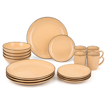 DIVCHI 16-Piece Dinner Set for 4, Ceramic Kitchen Tableware