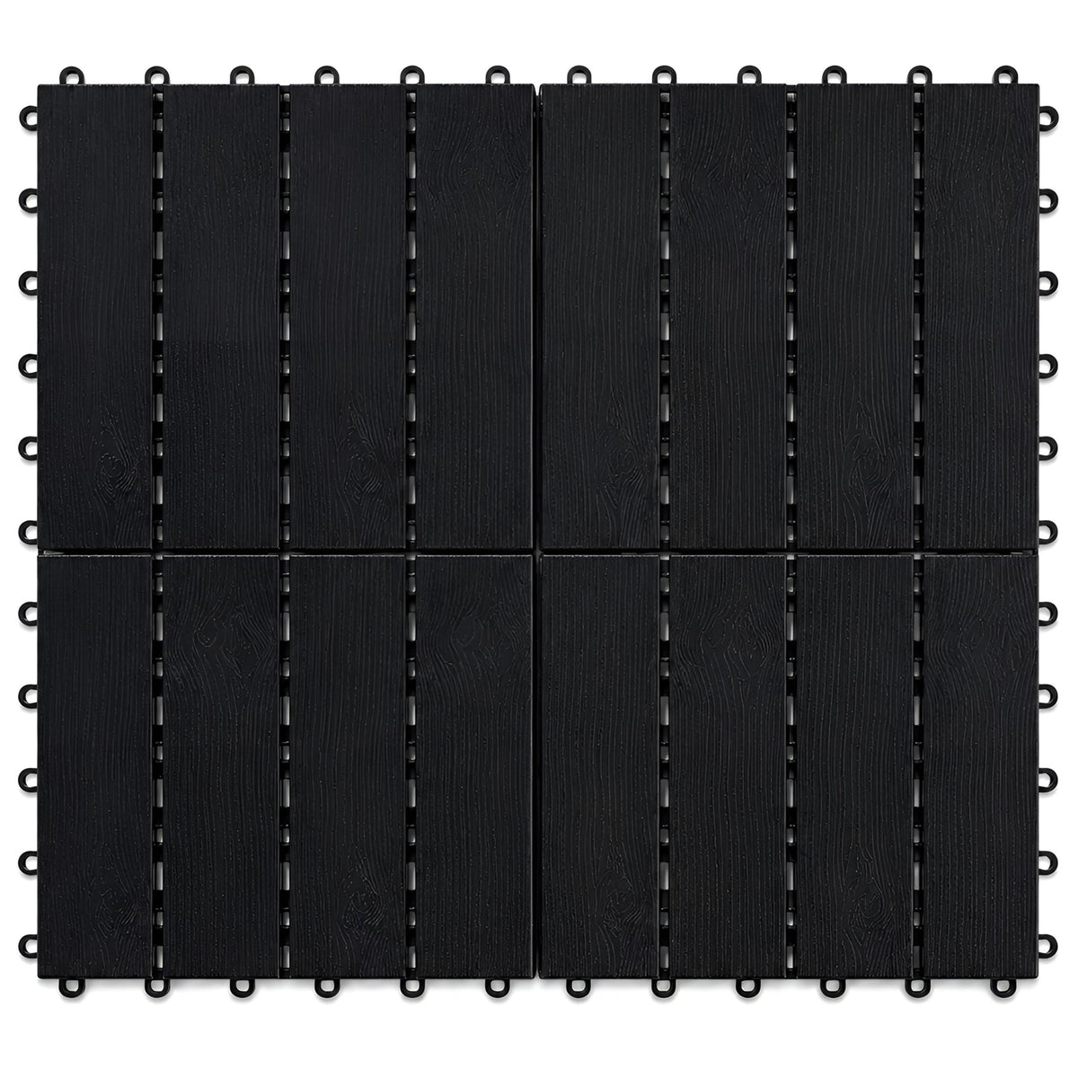 DIVCHI Composite Decking Tiles Set of 4 Interlocking Mat Outdoor Garden Deck Tiles Patio Flooring for Balcony Terrace (29.5 x 29.5 cm)