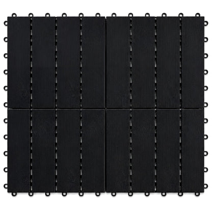 DIVCHI Composite Decking Tiles Set of 4 Interlocking Mat Outdoor Garden Deck Tiles Patio Flooring for Balcony Terrace (29.5 x 29.5 cm)
