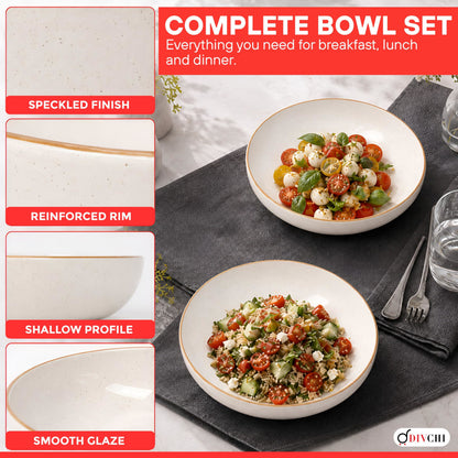 DIVCHI Bowls Set of 6, Ceramic Serving Bowl