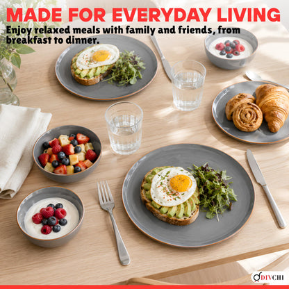 DIVCHI 16-Piece Dinner Set for 4 Ceramic Dinnerware Set