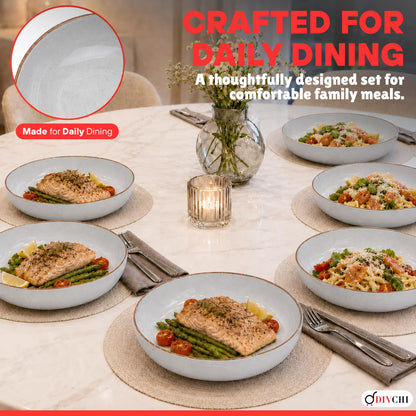 DIVCHI Bowls Set of 6, Ceramic Serving Bowl