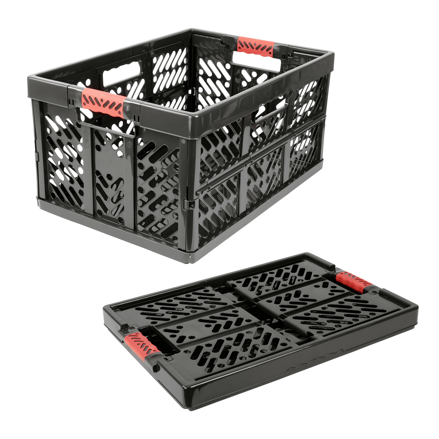 DIVCHI Foldable Storage Box | Collapsible Plastic Organizer Bin with Lid & Handles | Multipurpose Storage Basket for Kitchen, Vegetables, Clothes & Books