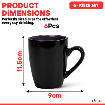 DIVCHI Coffee Mugs Set of 6 Ceramic Tea Hot Chocolate Cups