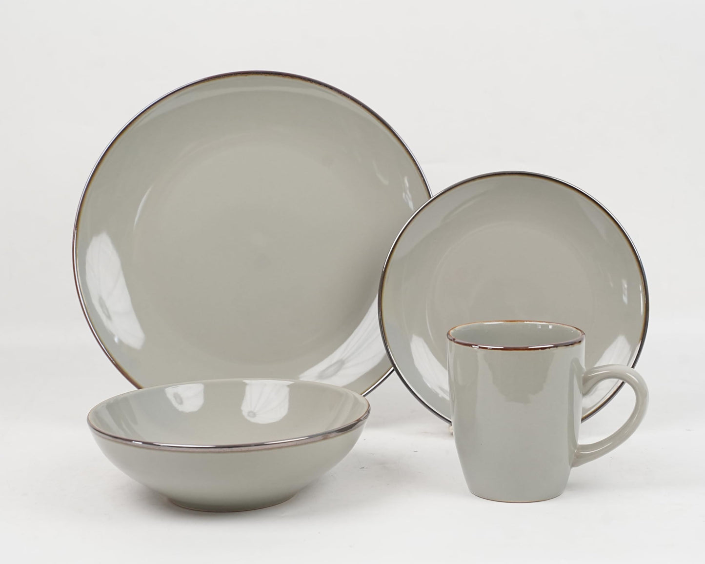 DIVCHI 16-Piece Dinner Set for 4, Ceramic Kitchen Tableware