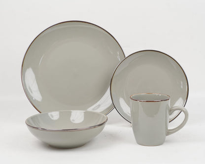 DIVCHI 16-Piece Dinner Set for 4, Ceramic Kitchen Tableware