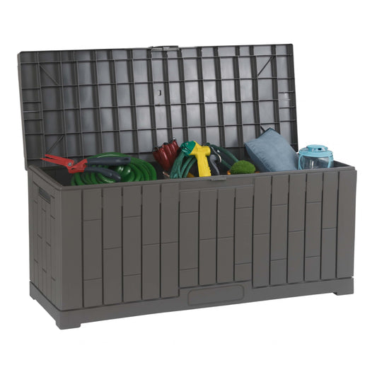 DIVCHI Outdoor Storage Box Waterproof Deck Box for Garden Tools Patio Cushions and Pool Accessories Lockable Easy Assembly Versatile Bench or Table (60 Gallon)