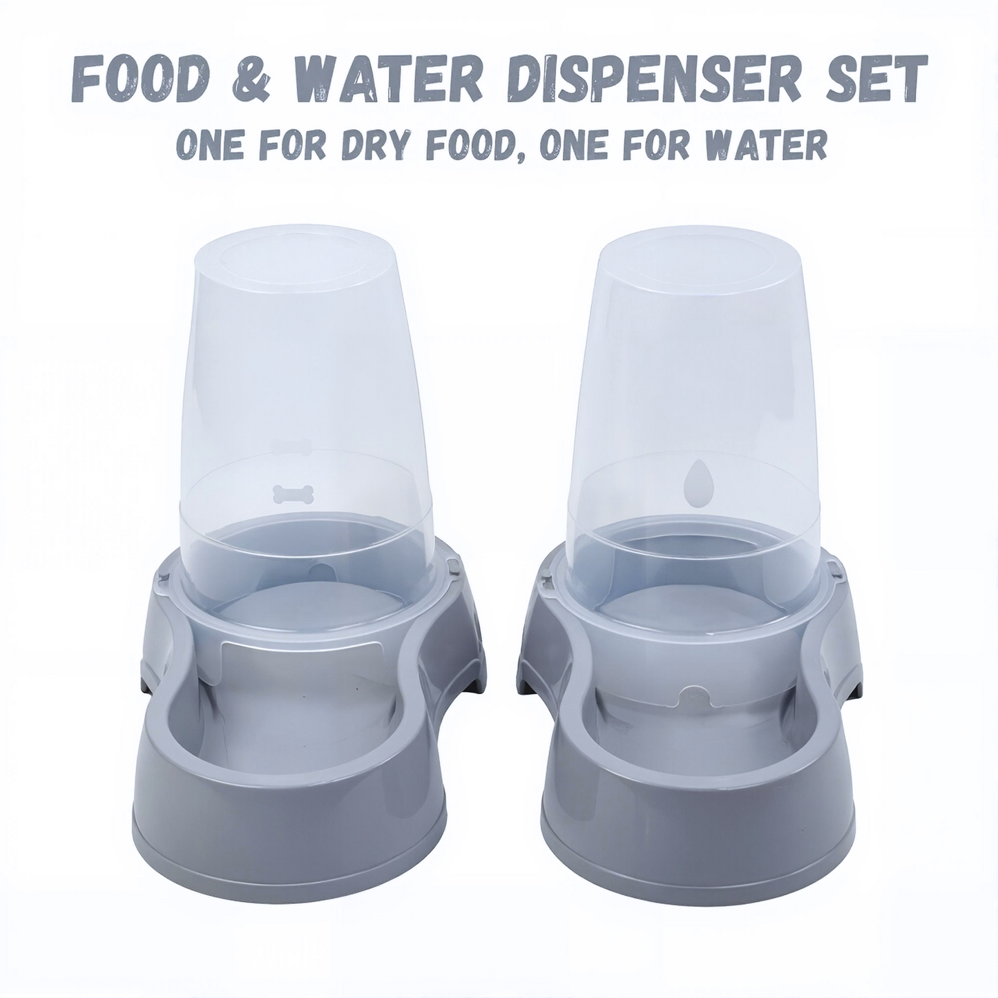 DIVCHI Pet Food & Water Dispenser – Pet Feeder, Food & Water Station for Cats & Small Dogs, Transparent Plastic, Portable – Food & Hydration Solution