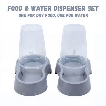 DIVCHI Pet Food & Water Dispenser – Pet Feeder, Food & Water Station for Cats & Small Dogs, Transparent Plastic, Portable – Food & Hydration Solution