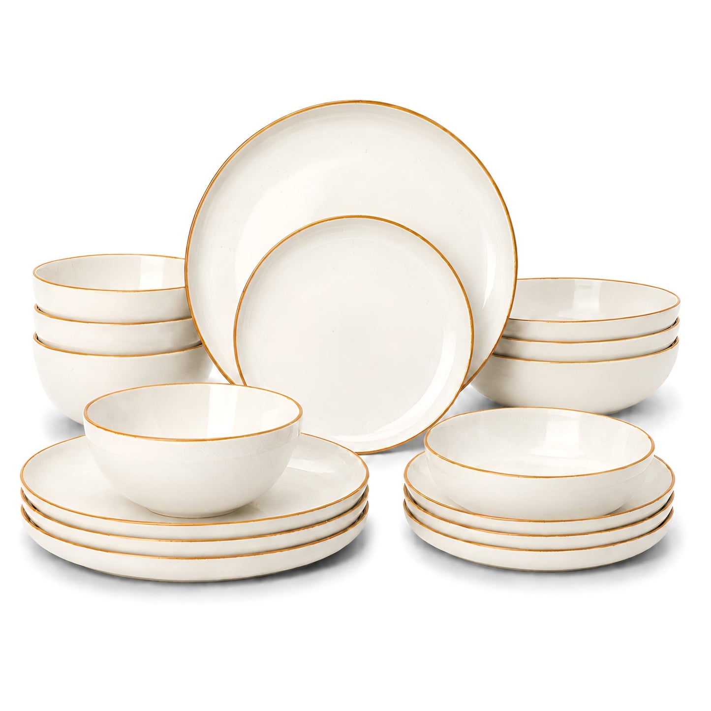 DIVCHI 16-Piece Dinner Set for 4 Ceramic Dinnerware Set