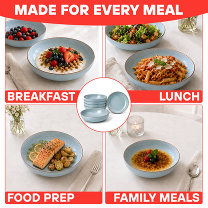 DIVCHI Bowls Set of 6, Ceramic Serving Bowl