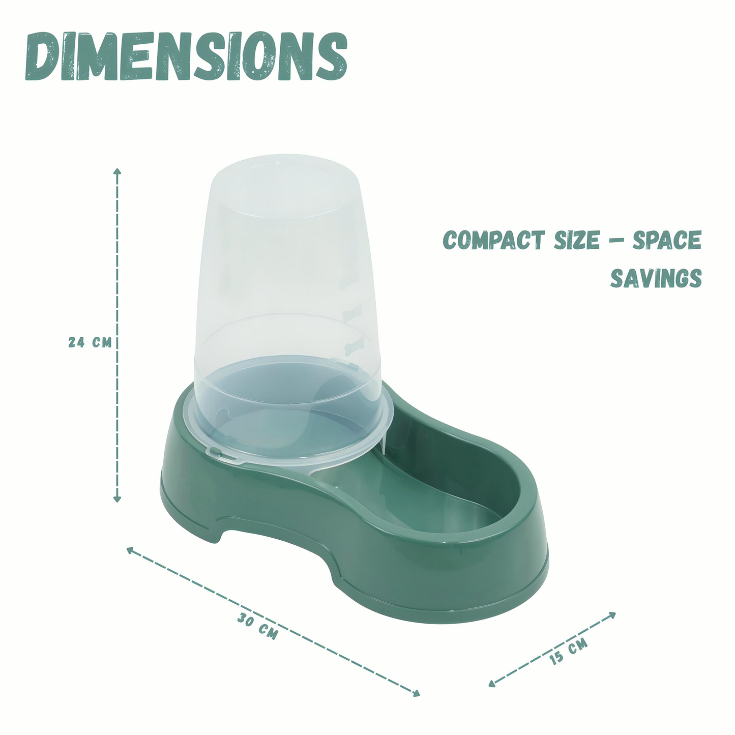 DIVCHI Pet Food & Water Dispenser – Pet Feeder, Food & Water Station for Cats & Small Dogs, Transparent Plastic, Portable – Food & Hydration Solution
