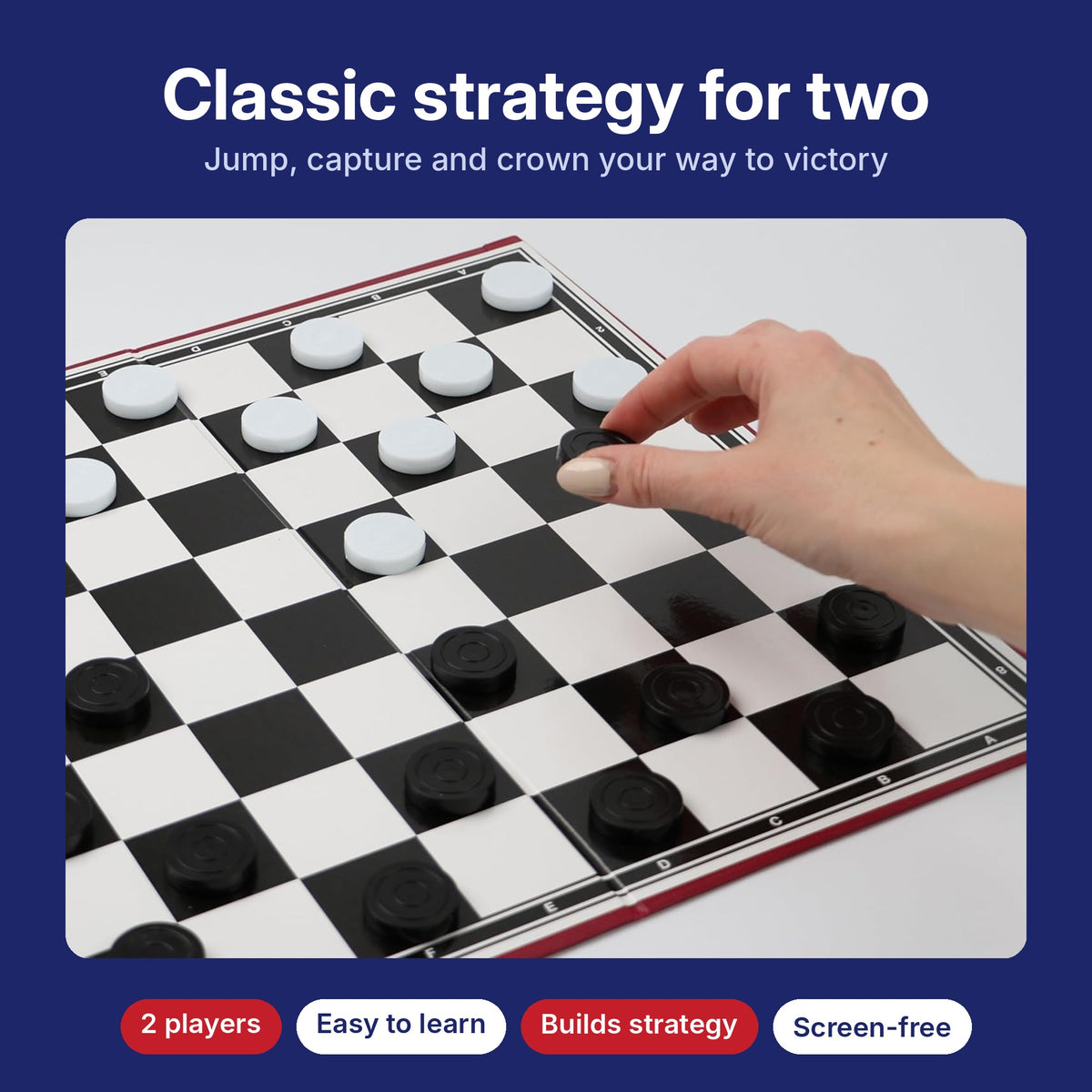 Playing DIVCHI draughts, a classic strategy game for 2 players