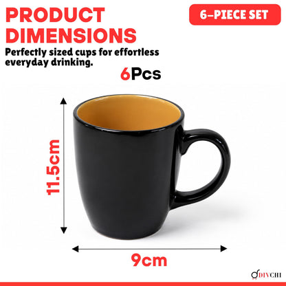 DIVCHI Coffee Mugs Set of 6 Ceramic Tea Hot Chocolate Cups