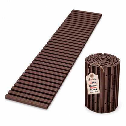 DIVCHI 1.39m Roll Out Garden Path, Durable Pathway & Grass Protection Mat | Outdoor Walkway for Lawns & Patios, Interlocking Plastic Paving Slabs