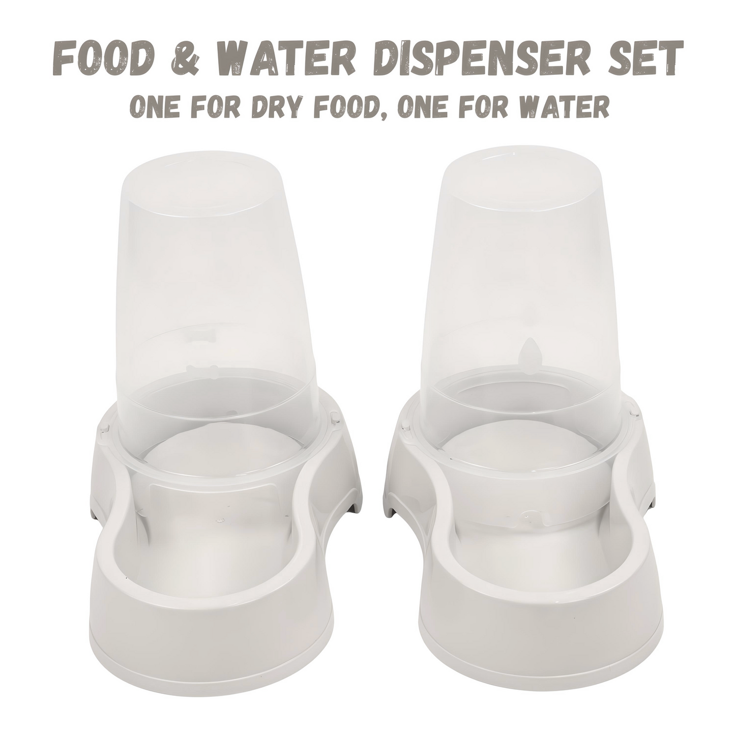 DIVCHI Pet Food & Water Dispenser – Pet Feeder, Food & Water Station for Cats & Small Dogs, Transparent Plastic, Portable – Food & Hydration Solution
