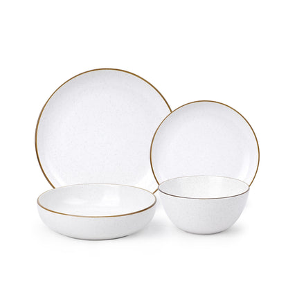 DIVCHI 16-Piece Dinner Set for 4 Ceramic Dinnerware Set