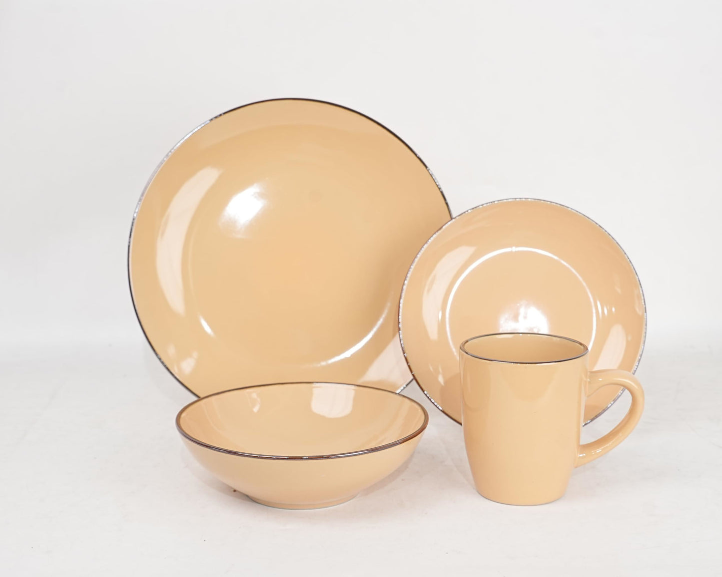 DIVCHI 16-Piece Dinner Set for 4, Ceramic Kitchen Tableware