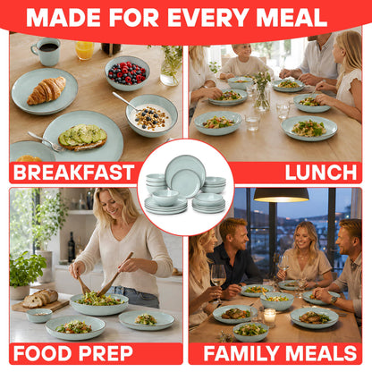 DIVCHI 16-Piece Dinner Set for 4 Ceramic Dinnerware Set