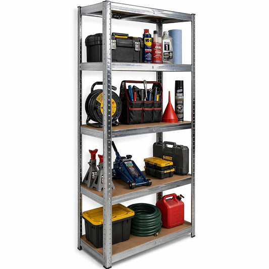 DIVCHI 5-tier heavy-duty garage shelving unit in silver