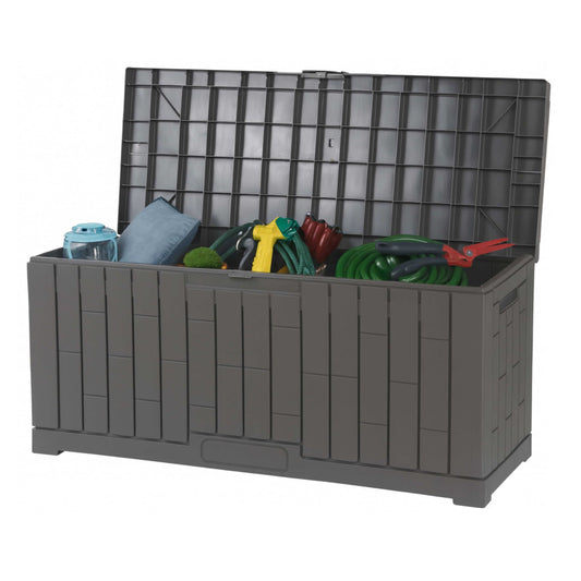 DIVCHI Outdoor Storage Box Waterproof Deck Box for Garden Tools Patio Cushions and Pool Accessories Lockable Easy Assembly Versatile Bench or Table (80 Gallon)