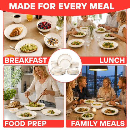 DIVCHI 16-Piece Dinner Set for 4 Ceramic Dinnerware Set