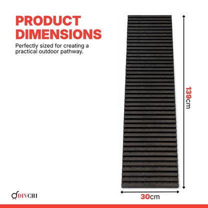 DIVCHI 1.39m Roll Out Garden Path, Durable Pathway & Grass Protection Mat | Outdoor Walkway for Lawns & Patios, Interlocking Plastic Paving Slabs