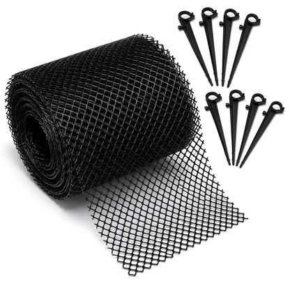 DIVCHI Gutter Guard Mesh 5m Plastic Leaf Guard with 8 Fixing Stakes Flexible Guttering Protection for Leaves Moss & Debris Cut to Fit