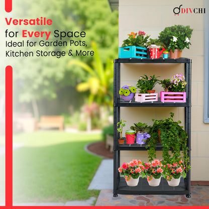 DIVCHI 3/4/5 Tier Heavy Duty Storage Shelving Unit – Black Metal Shelf Rack for Home, Garage, Office & Utility Room