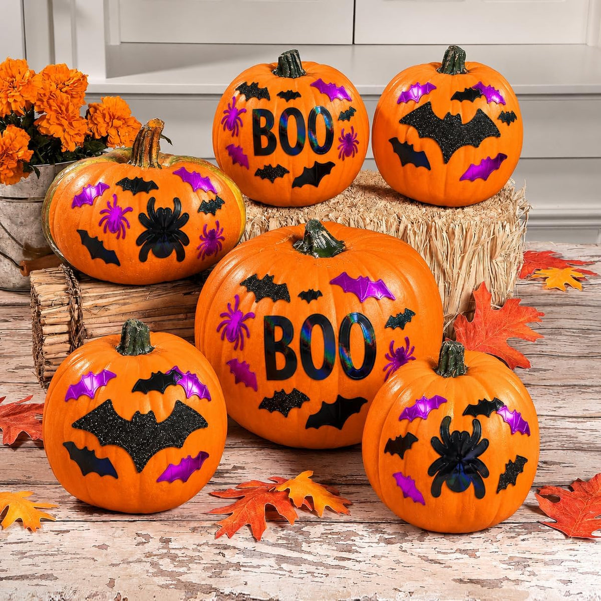 Halloween pumpkin sticker kit – mess-free craft activity