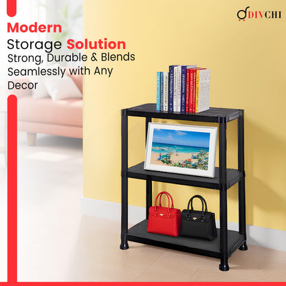 DIVCHI 3/4/5 Tier Heavy Duty Storage Shelving Unit – Black Metal Shelf Rack for Home, Garage, Office & Utility Room