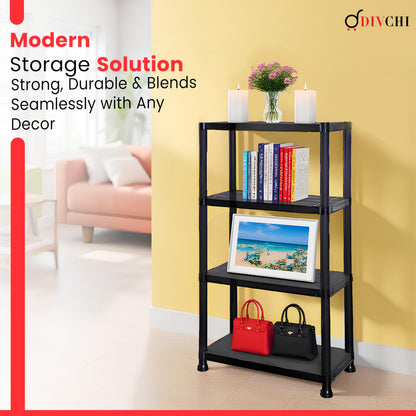 DIVCHI 3/4/5 Tier Heavy Duty Storage Shelving Unit – Black Metal Shelf Rack for Home, Garage, Office & Utility Room