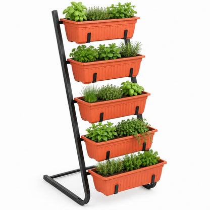 DIVCHI 5 Tier Raised Garden Bed Outdoor Plant Stand 5 Planters