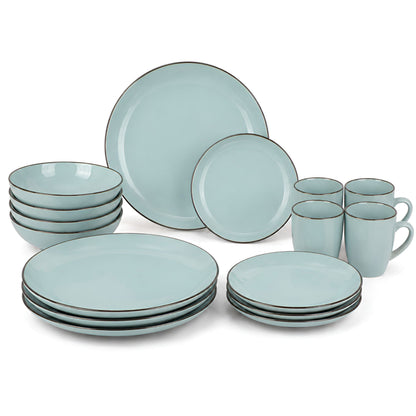 DIVCHI 16-Piece Dinner Set for 4, Ceramic Kitchen Tableware